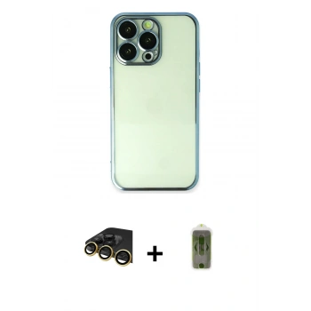 MARSİLYAN™- iPhone 14 Pro Max Kılıf Vadi Minimal - Siyah Joko Magic 5D Hayalet Cam + Raze Metal Kamera Lens - GD