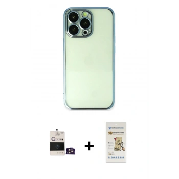 MARSİLYAN™- iPhone 14 Pro Max Kılıf Vadi Minimal - Siyah Mat Seramik Nano Ekran Koruyucu + Bilvis Titan Kamera Lens - GD