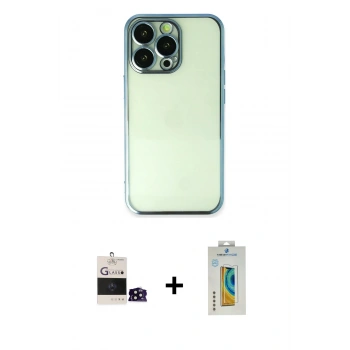 MARSİLYAN™- iPhone 14 Pro Max Kılıf Vadi Minimal - Siyah Polymer Nano Ekran Koruyucu + Bilvis Titan Kamera Lens - SH