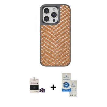 MARSİLYAN™- iPhone 14 Pro Max Kılıf Vadi Özel Seri - Şeffaf Royal Nano Ekran Koruyucu + Bilvis Titan Kamera Lens - GD