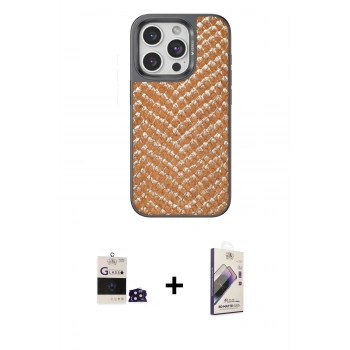 MARSİLYAN™- iPhone 14 Pro Max Kılıf Vadi Özel Seri - Siyah Bilvis 3D Mat Cam Ekran Koruyucu + Bilvis Titan Kamera Lens - DNMR