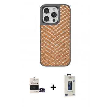 MARSİLYAN™- iPhone 14 Pro Max Kılıf Vadi Özel Seri - Siyah Bilvis Hayalet Cam Ekran Koruyucu + Bilvis Titan Kamera Lens - SH