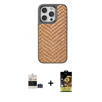 MARSİLYAN™- iPhone 14 Pro Max Kılıf Vadi Özel Seri - Siyah Buffer Cam Ekran Koruyucu + Bilvis Titan Kamera Lens - SH
