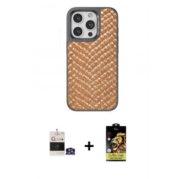 MARSİLYAN™- iPhone 14 Pro Max Kılıf Vadi Özel Seri - Siyah Buffer Cam Ekran Koruyucu + Bilvis Titan Kamera Lens - GS