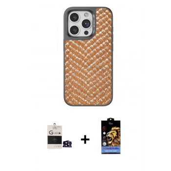 MARSİLYAN™- iPhone 14 Pro Max Kılıf Vadi Özel Seri - Siyah Buffer Hayalet Cam Ekran Koruyucu + Bilvis Titan Kamera Lens - SH