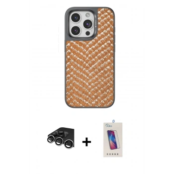 MARSİLYAN™- iPhone 14 Pro Max Kılıf Vadi Özel Seri - Siyah Joko 5D Cam + Raze Metal Kamera Lens - GS