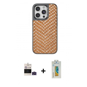 MARSİLYAN™- iPhone 14 Pro Max Kılıf Vadi Özel Seri - Siyah Polymer Nano Ekran Koruyucu + Bilvis Titan Kamera Lens - DNMR