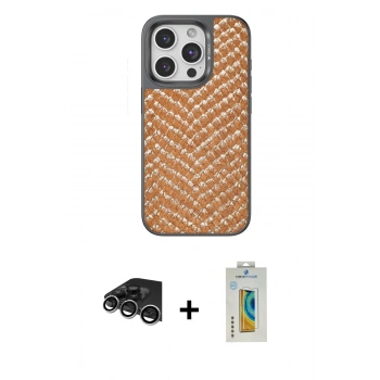 MARSİLYAN™- iPhone 14 Pro Max Kılıf Vadi Özel Seri - Siyah Polymer Nano Ekran Koruyucu + Raze Metal Kamera Lens - GS
