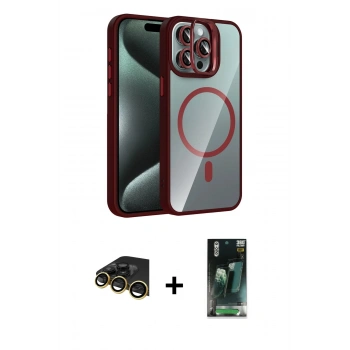 MARSİLYAN™- iPhone 14 Pro Max Kılıf Yadigar Asil Koleksiyonu - Şeffaf 360 Full Body Arka Koruyucu + Raze Metal Kamera Lens - GD