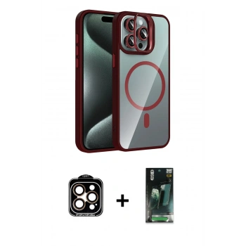 MARSİLYAN™- iPhone 14 Pro Max Kılıf Yadigar Asil Koleksiyonu - Şeffaf 360 Full Body Arka Koruyucu + PVD Metal Kamera Lens - TU