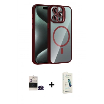 MARSİLYAN™- iPhone 14 Pro Max Kılıf Yadigar Asil Koleksiyonu - Şeffaf Pasifik Cam Ekran Koruyucu + Bilvis Titan Kamera Lens - DNMR