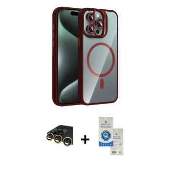 MARSİLYAN™- iPhone 14 Pro Max Kılıf Yadigar Asil Koleksiyonu - Şeffaf Royal Nano Ekran Koruyucu + Raze Metal Kamera Lens - GD