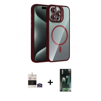 MARSİLYAN™- iPhone 14 Pro Max Kılıf Yadigar Asil Koleksiyonu - Siyah 360 Mat Full Body Arka Koruyucu + Bilvis Titan Kamera Lens - GS