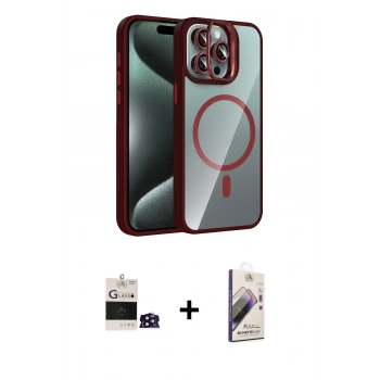 MARSİLYAN™- iPhone 14 Pro Max Kılıf Yadigar Asil Koleksiyonu - Siyah Bilvis 3D Mat Cam Ekran Koruyucu + Bilvis Titan Kamera Lens - DNMR