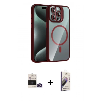 MARSİLYAN™- iPhone 14 Pro Max Kılıf Yadigar Asil Koleksiyonu - Siyah Bilvis 3D Mat Cam Ekran Koruyucu + Bilvis Titan Kamera Lens - GS