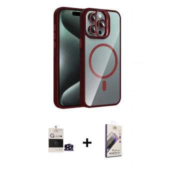 MARSİLYAN™- iPhone 14 Pro Max Kılıf Yadigar Asil Koleksiyonu - Siyah Bilvis 3D Mat Cam Ekran Koruyucu + Bilvis Titan Kamera Lens - SH
