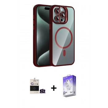 MARSİLYAN™- iPhone 14 Pro Max Kılıf Yadigar Asil Koleksiyonu - Siyah Bilvis 5in1 3D Magic Cam Ekran Koruyucu + Bilvis Titan Kamera Lens - DNMR