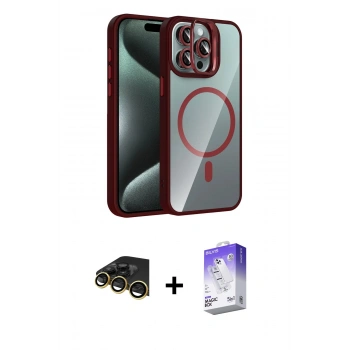 MARSİLYAN™- iPhone 14 Pro Max Kılıf Yadigar Asil Koleksiyonu - Siyah Bilvis 5in1 3D Magic Cam Ekran Koruyucu + Raze Metal Kamera Lens - GD