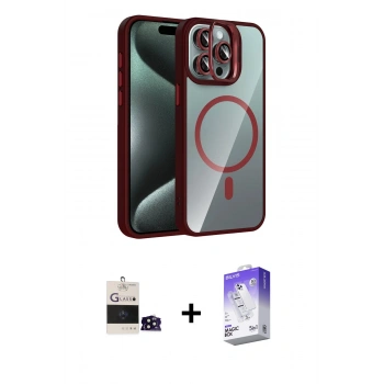 MARSİLYAN™- iPhone 14 Pro Max Kılıf Yadigar Asil Koleksiyonu - Siyah Bilvis 5in1 3D Magic Cam Ekran Koruyucu + Bilvis Titan Kamera Lens - SH