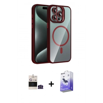MARSİLYAN™- iPhone 14 Pro Max Kılıf Yadigar Asil Koleksiyonu - Siyah Bilvis 5in1 5D Magic Hayalet Cam Ekran Koruyucu + Bilvis Titan Kamera Lens - DNMR
