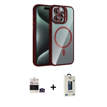 MARSİLYAN™- iPhone 14 Pro Max Kılıf Yadigar Asil Koleksiyonu - Siyah Bilvis Hayalet Cam Ekran Koruyucu + Bilvis Titan Kamera Lens - DNMR