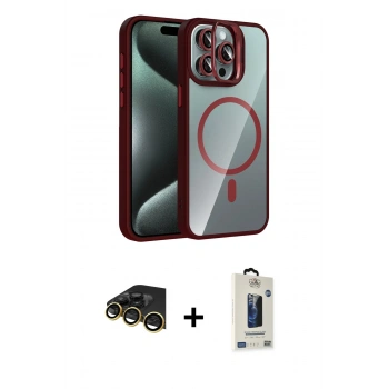 MARSİLYAN™- iPhone 14 Pro Max Kılıf Yadigar Asil Koleksiyonu - Siyah Bilvis Hayalet Cam Ekran Koruyucu + Raze Metal Kamera Lens - GD