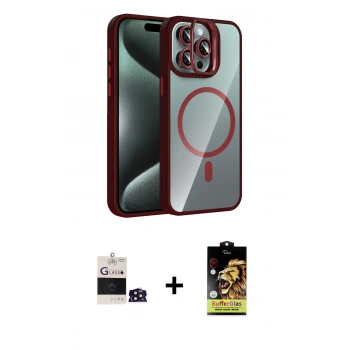 MARSİLYAN™- iPhone 14 Pro Max Kılıf Yadigar Asil Koleksiyonu - Siyah Buffer Cam Ekran Koruyucu + Bilvis Titan Kamera Lens - DNMR