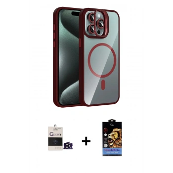 MARSİLYAN™- iPhone 14 Pro Max Kılıf Yadigar Asil Koleksiyonu - Siyah Buffer Hayalet Cam Ekran Koruyucu + Bilvis Titan Kamera Lens - SH