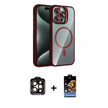 MARSİLYAN™- iPhone 14 Pro Max Kılıf Yadigar Asil Koleksiyonu - Siyah Buffer Hayalet Cam Ekran Koruyucu + PVD Metal Kamera Lens - TU