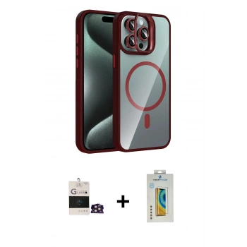 MARSİLYAN™- iPhone 14 Pro Max Kılıf Yadigar Asil Koleksiyonu - Siyah Polymer Nano Ekran Koruyucu + Bilvis Titan Kamera Lens - GD