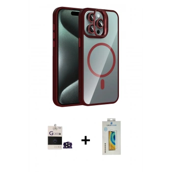 MARSİLYAN™- iPhone 14 Pro Max Kılıf Yadigar Asil Koleksiyonu - Siyah Polymer Nano Ekran Koruyucu + Bilvis Titan Kamera Lens - DNMR