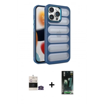MARSİLYAN™- iPhone 14 Pro Max Kılıf Yadigar Doku Özel Seri - Şeffaf 360 Full Body Arka Koruyucu + Bilvis Titan Kamera Lens - GS
