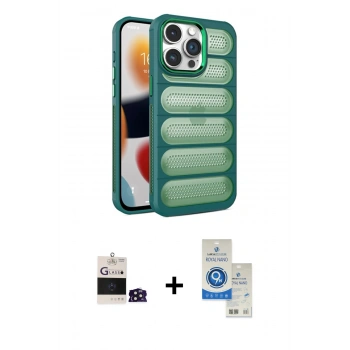 MARSİLYAN™- iPhone 14 Pro Max Kılıf Yadigar Doku Özel Seri - Şeffaf Royal Nano Ekran Koruyucu + Bilvis Titan Kamera Lens - DNMR