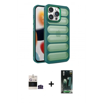 MARSİLYAN™- iPhone 14 Pro Max Kılıf Yadigar Doku Özel Seri - Siyah 360 Mat Full Body Arka Koruyucu + Bilvis Titan Kamera Lens - DNMR