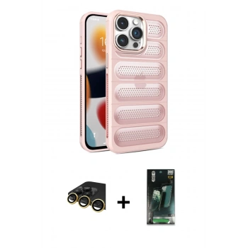 MARSİLYAN™- iPhone 14 Pro Max Kılıf Yadigar Doku Özel Seri - Siyah 360 Mat Full Body Arka Koruyucu + Raze Metal Kamera Lens - GD