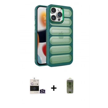 MARSİLYAN™- iPhone 14 Pro Max Kılıf Yadigar Doku Özel Seri - Siyah Joko Magic 5D Hayalet Cam + Bilvis Titan Kamera Lens - GS