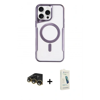 MARSİLYAN™- iPhone 14 Pro Max Kılıf Yadigar Klasik Özel Seri - Şeffaf Pasifik Cam Ekran Koruyucu + Raze Metal Kamera Lens - GD