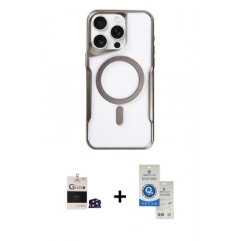 MARSİLYAN™- iPhone 14 Pro Max Kılıf Yadigar Klasik Özel Seri - Şeffaf Royal Nano Ekran Koruyucu + Bilvis Titan Kamera Lens - DNMR