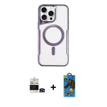 MARSİLYAN™- iPhone 14 Pro Max Kılıf Yadigar Klasik Özel Seri - Siyah 18D Cam Ekran Koruyucu + Bilvis Titan Kamera Lens - DNMR