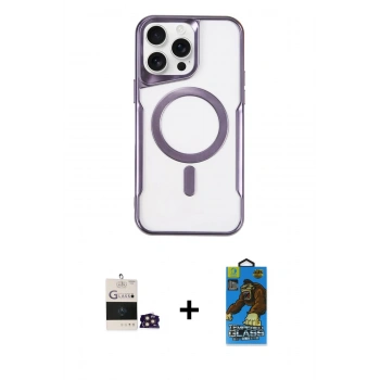MARSİLYAN™- iPhone 14 Pro Max Kılıf Yadigar Klasik Özel Seri - Siyah 18D Cam Ekran Koruyucu + Bilvis Titan Kamera Lens - GD