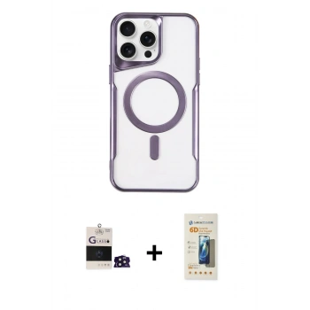 MARSİLYAN™- iPhone 14 Pro Max Kılıf Yadigar Klasik Özel Seri - Siyah 6D Mat Seramik Hayalet Nano Ekran Koruyucu + Bilvis Titan Kamera Lens - DNMR