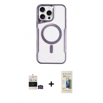 MARSİLYAN™- iPhone 14 Pro Max Kılıf Yadigar Klasik Özel Seri - Siyah 6D Mat Seramik Hayalet Nano Ekran Koruyucu + Bilvis Titan Kamera Lens - GD