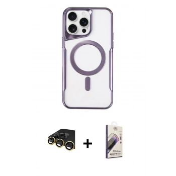 MARSİLYAN™- iPhone 14 Pro Max Kılıf Yadigar Klasik Özel Seri - Siyah Bilvis 3D Mat Cam Ekran Koruyucu + Raze Metal Kamera Lens - GD