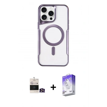 MARSİLYAN™- iPhone 14 Pro Max Kılıf Yadigar Klasik Özel Seri - Siyah Bilvis 5in1 3D Magic Cam Ekran Koruyucu + Bilvis Titan Kamera Lens - GD