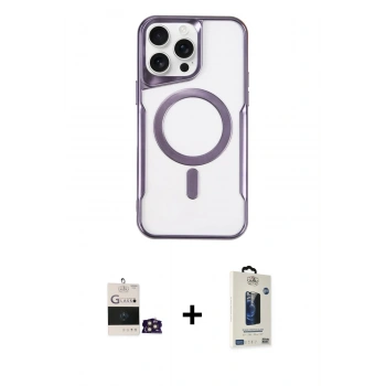 MARSİLYAN™- iPhone 14 Pro Max Kılıf Yadigar Klasik Özel Seri - Siyah Bilvis Hayalet Cam Ekran Koruyucu + Bilvis Titan Kamera Lens - GD