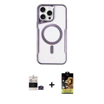 MARSİLYAN™- iPhone 14 Pro Max Kılıf Yadigar Klasik Özel Seri - Siyah Buffer Cam Ekran Koruyucu + Bilvis Titan Kamera Lens - DNMR