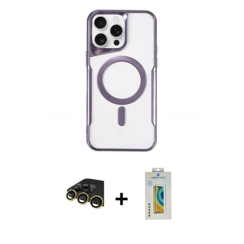 MARSİLYAN™- iPhone 14 Pro Max Kılıf Yadigar Klasik Özel Seri - Siyah Polymer Nano Ekran Koruyucu + Raze Metal Kamera Lens - GD