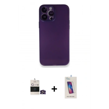 MARSİLYAN™- iPhone 14 Pro Max Kılıf Yadigar Yansıma Serisi - Siyah Joko 5D Cam + Bilvis Titan Kamera Lens - GD