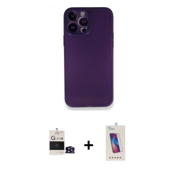 MARSİLYAN™- iPhone 14 Pro Max Kılıf Yadigar Yansıma Serisi - Siyah Joko 5D Cam + Bilvis Titan Kamera Lens - SH