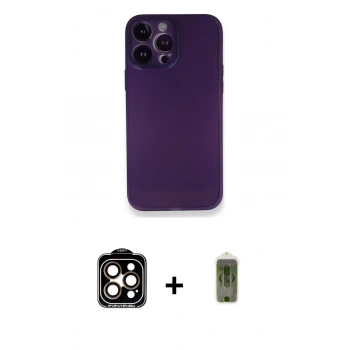 MARSİLYAN™- iPhone 14 Pro Max Kılıf Yadigar Yansıma Serisi - Siyah Joko Magic 5D Hayalet Cam + PVD Metal Kamera Lens - TU